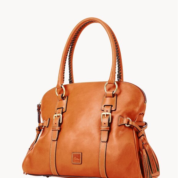 Dooney & Bourke Tan Leather Satchel with Double Handles - Picture 2 of 2